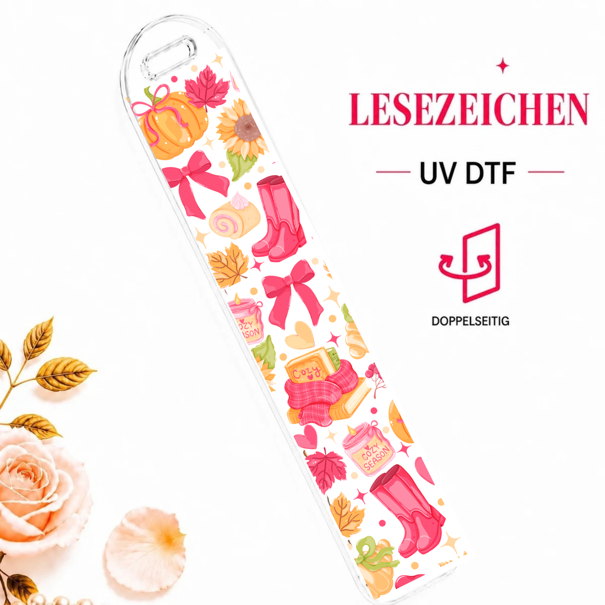 Cozy Season mit Stiefeln Bookmark - UV-DTF