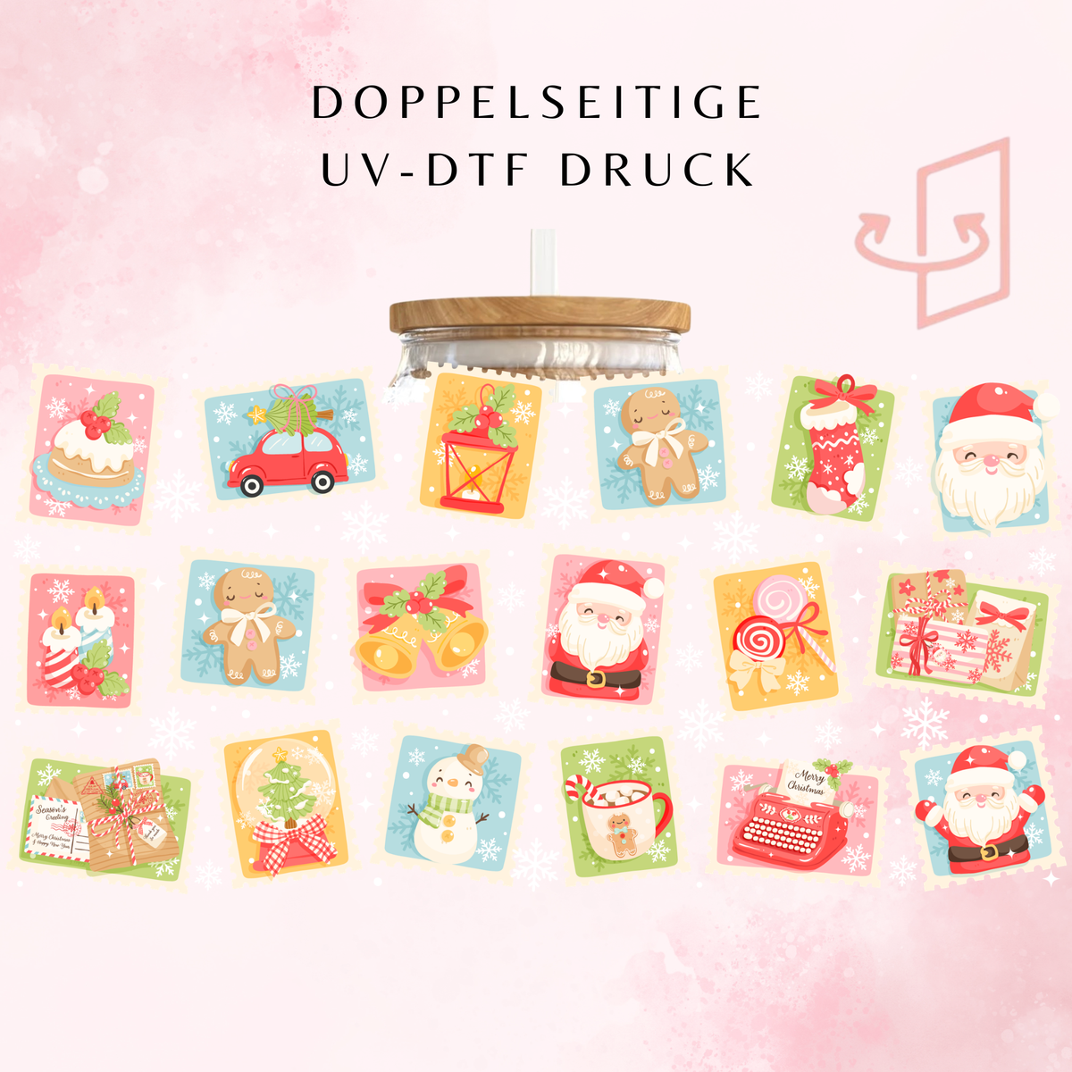 Christmas Stamp Trinkglas | 16 oz