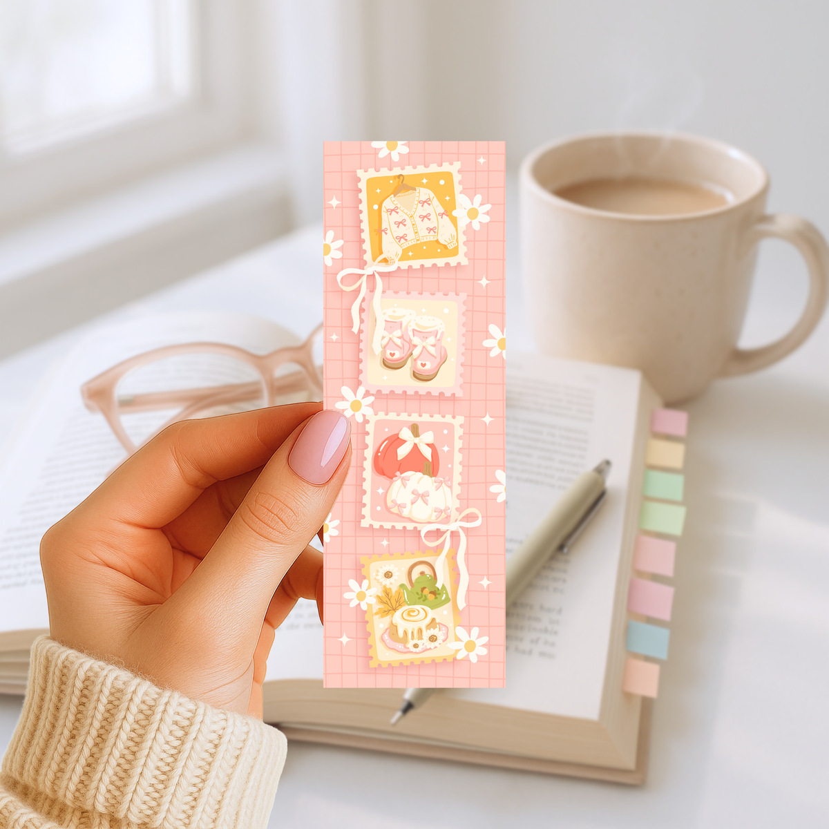 Lesezeichen – Herbst Briefmarken Motiv 1