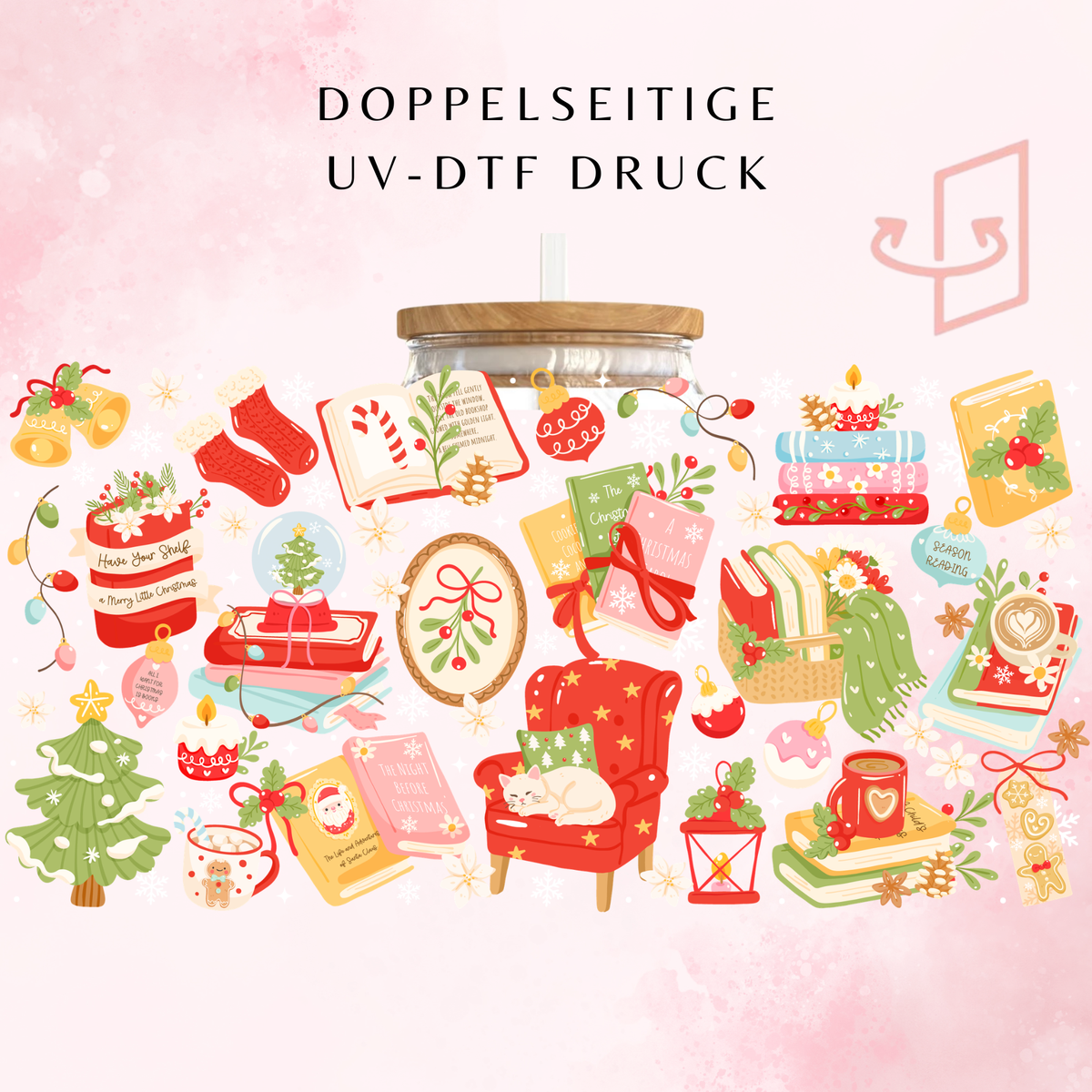 Christmas Book Club Trinkglas | 16 oz