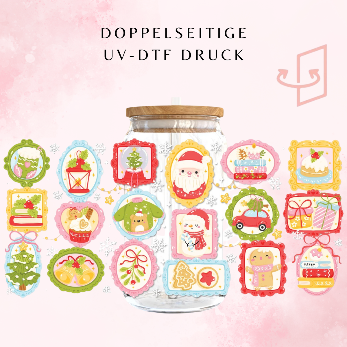 Christmas Potraits Trinkglas | 16 oz