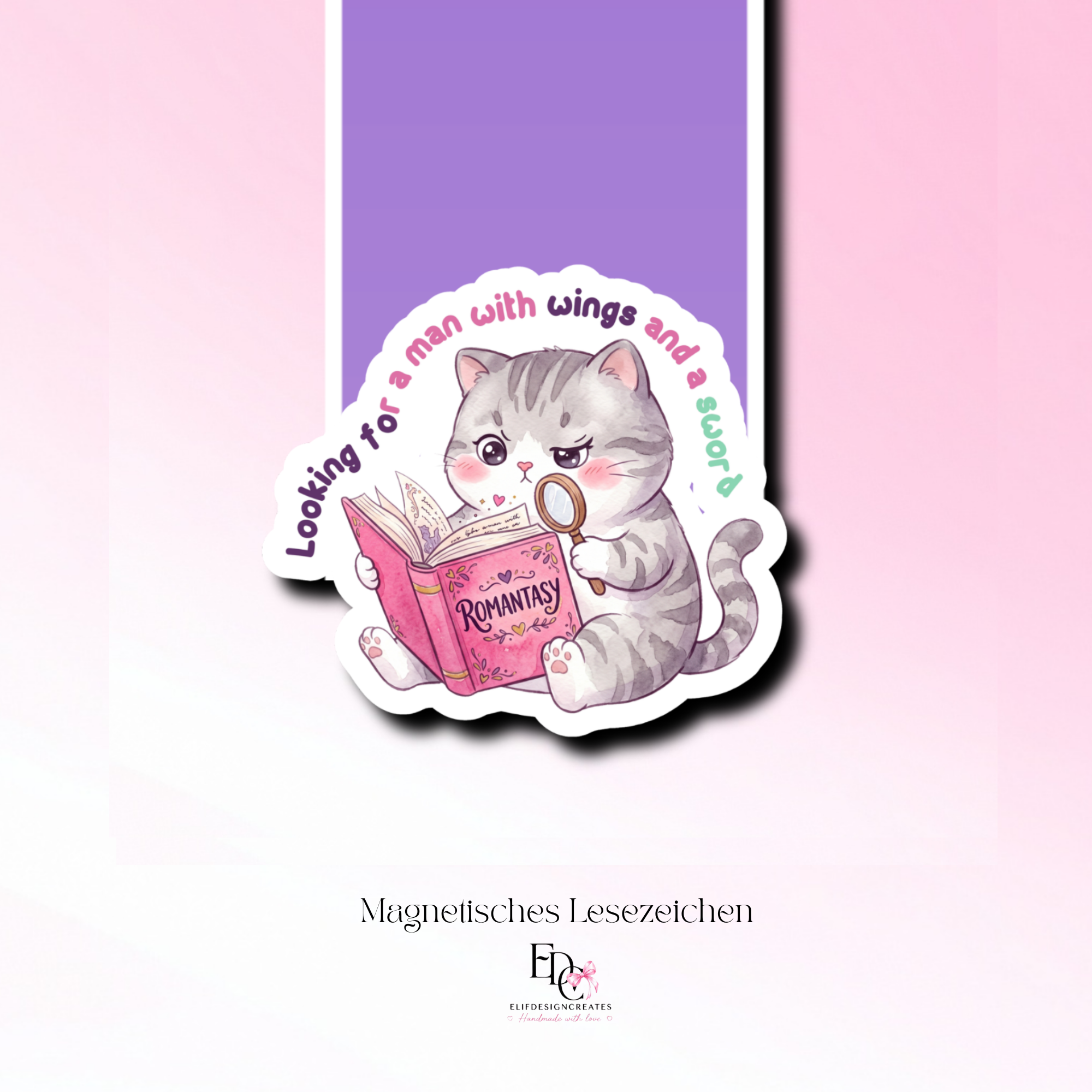 Magnetisches Lesezeichen – Fantasy Book Cat