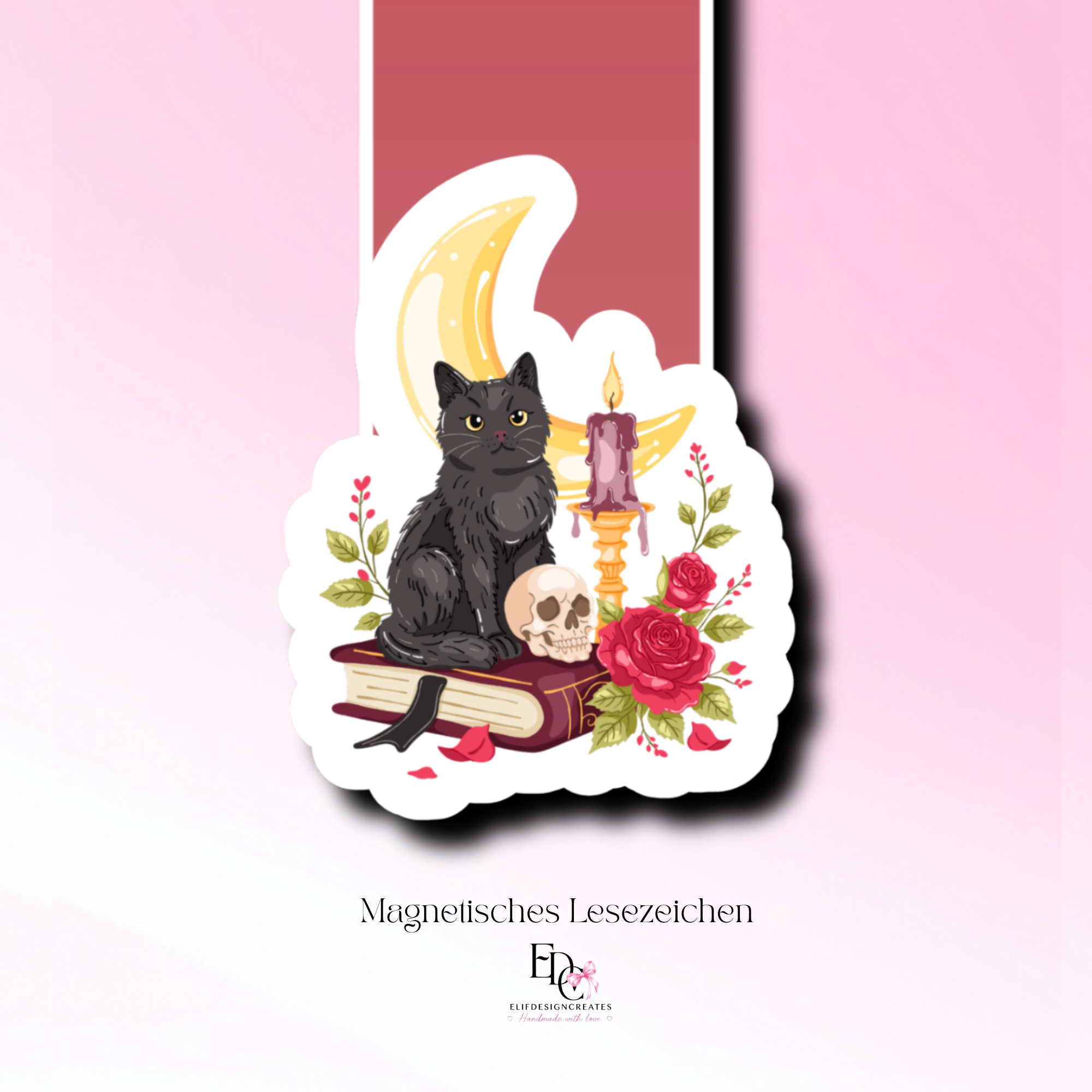 Magnetisches Lesezeichen – Dark Romance Cat