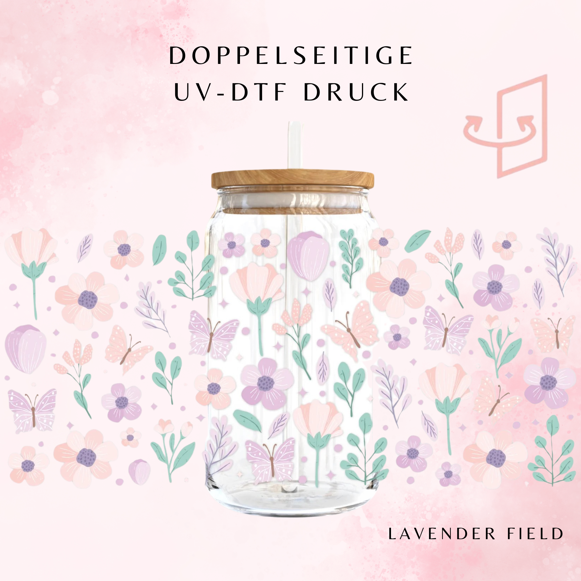 Lavender Field Trinkglas  | 16 oz
