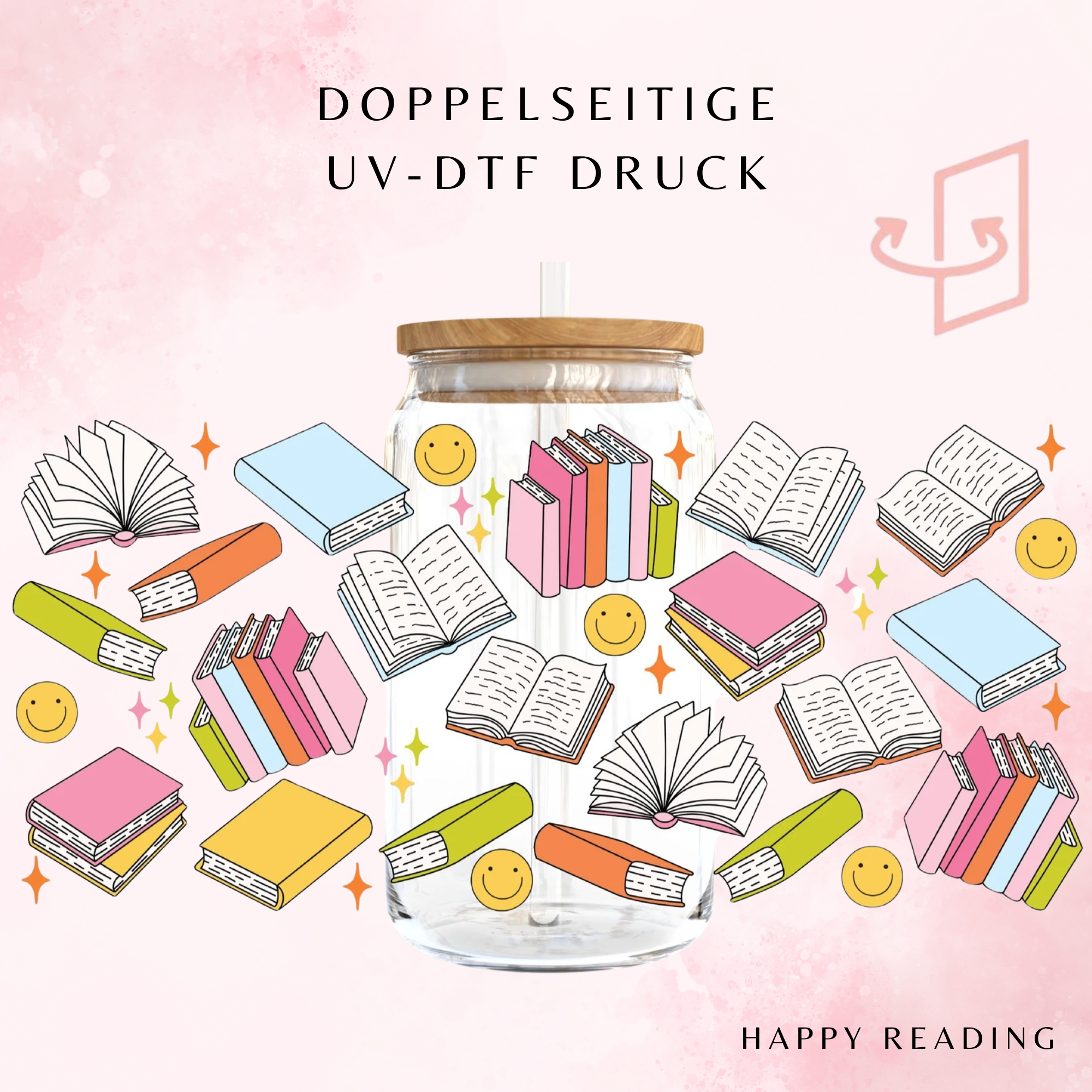 Happy Reading Trinkglas 🎀| 16 oz Pre-Order