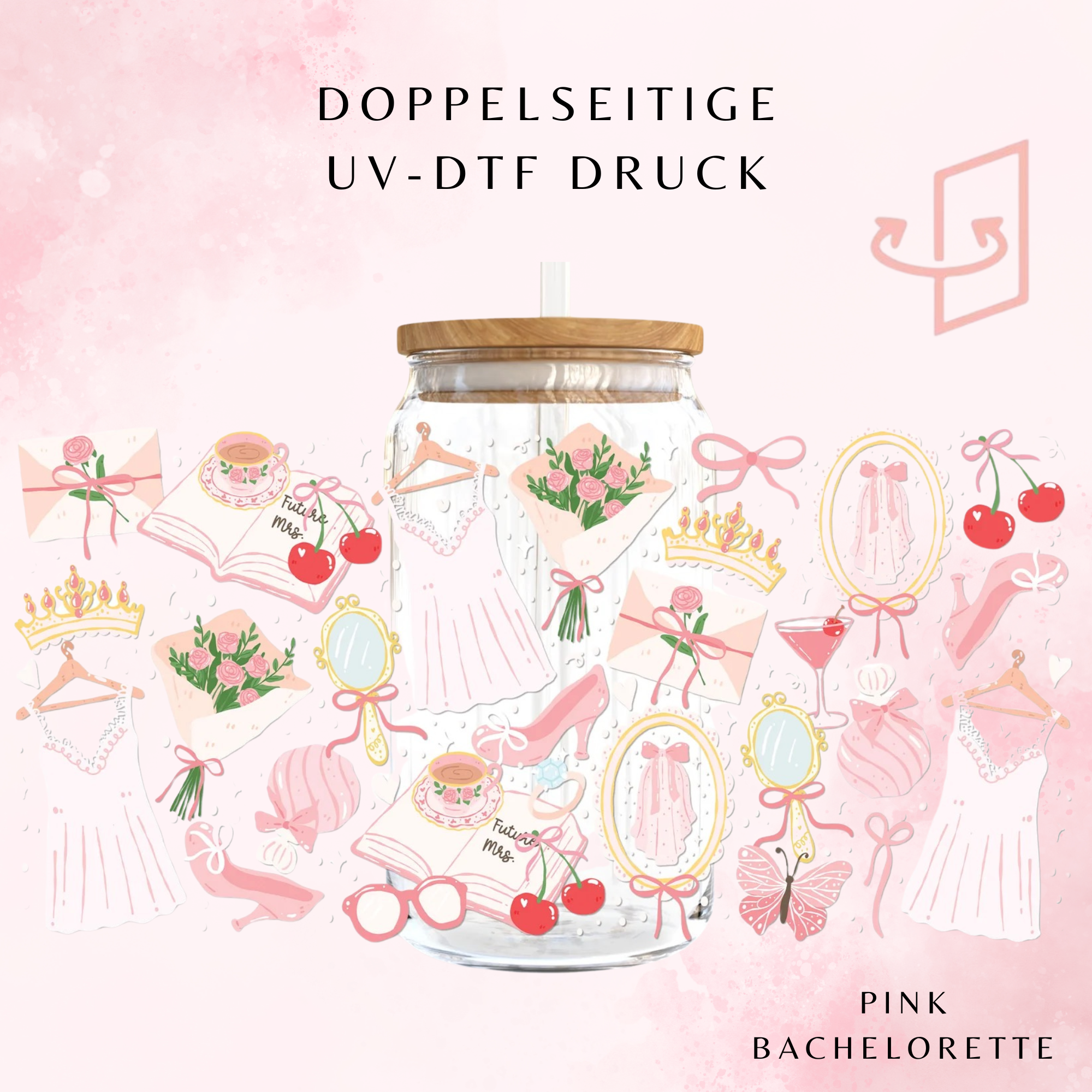 Pink Bachelorette Trinkglas | 16 oz Pre-Order