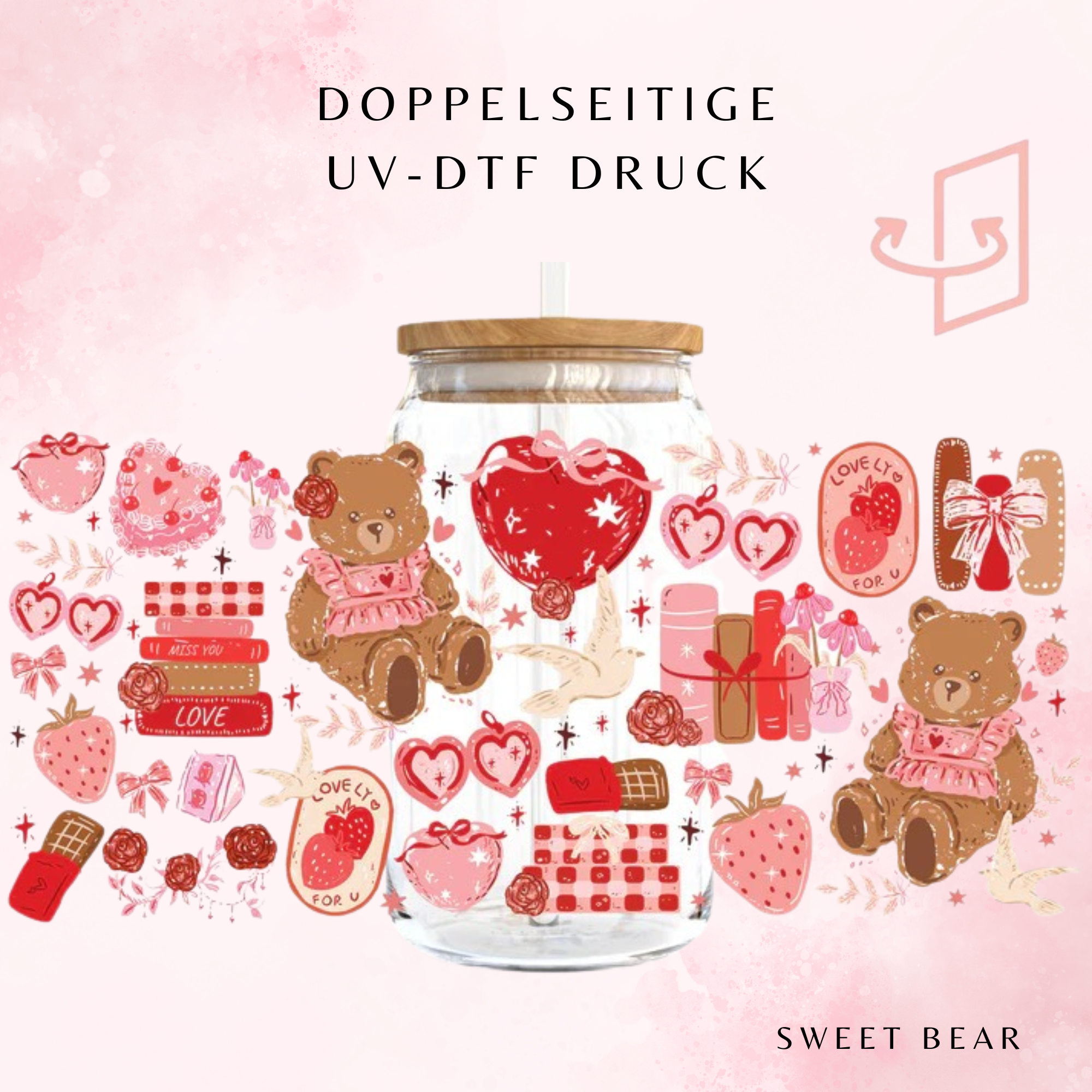 Sweet Bear Trinkglas🧸🍓🎀 | 16 oz Pre-Order