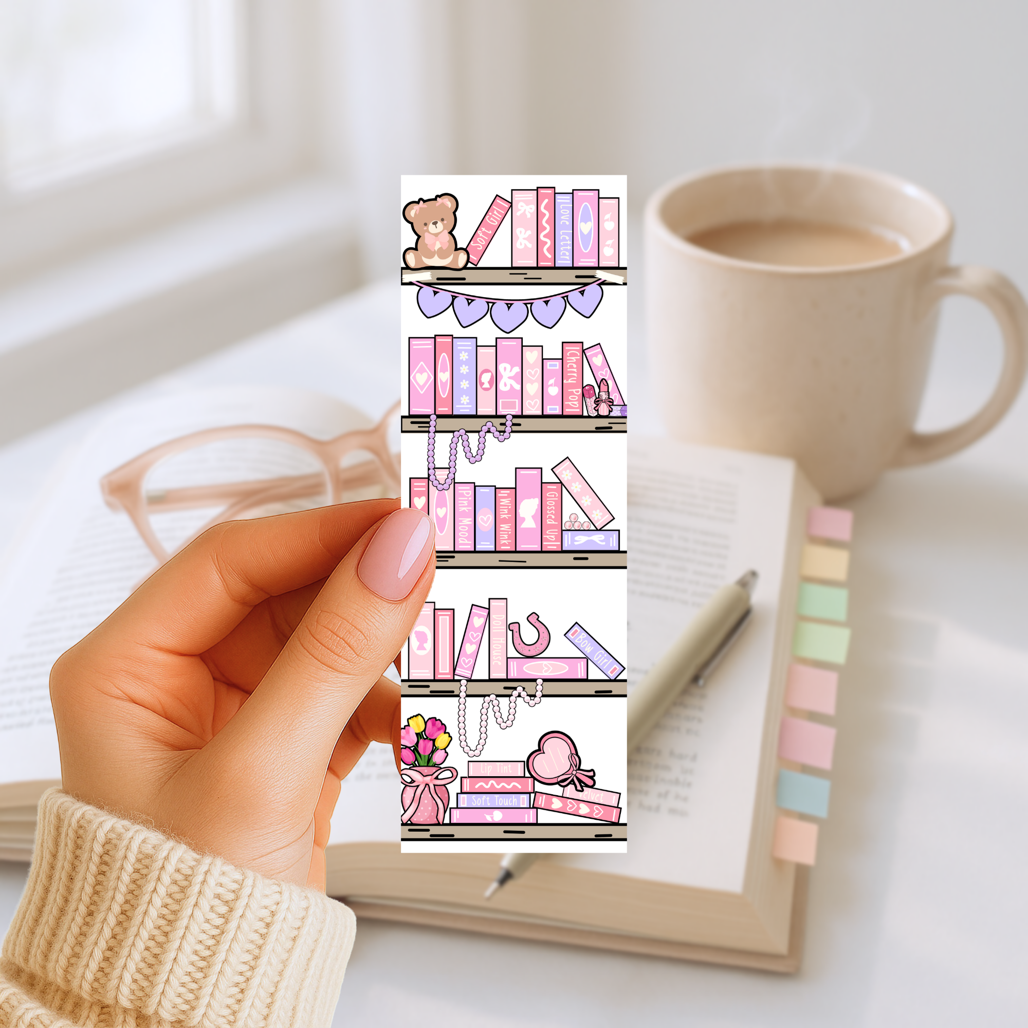 Lesezeichen – Pink Bookshelf