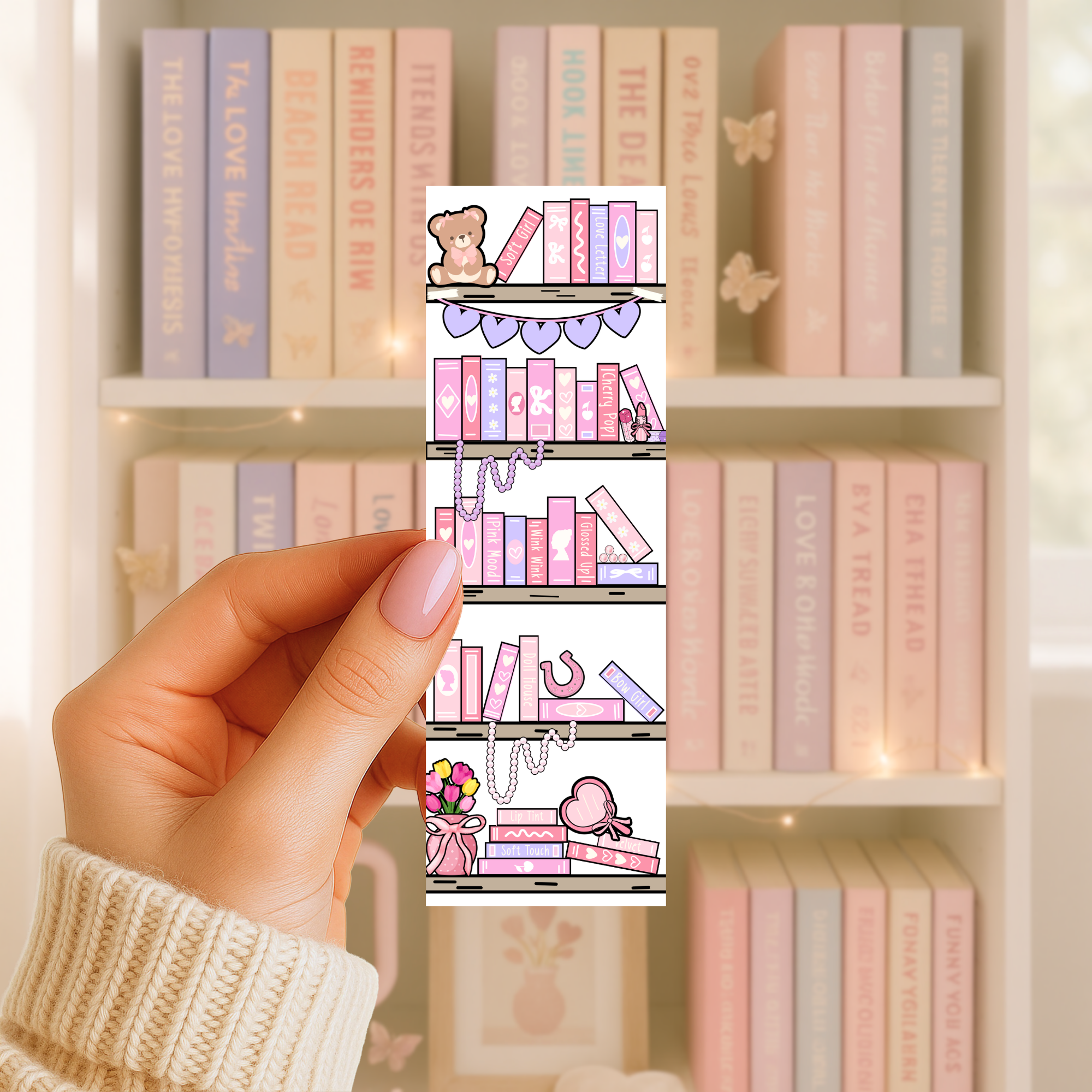 Lesezeichen – Pink Bookshelf