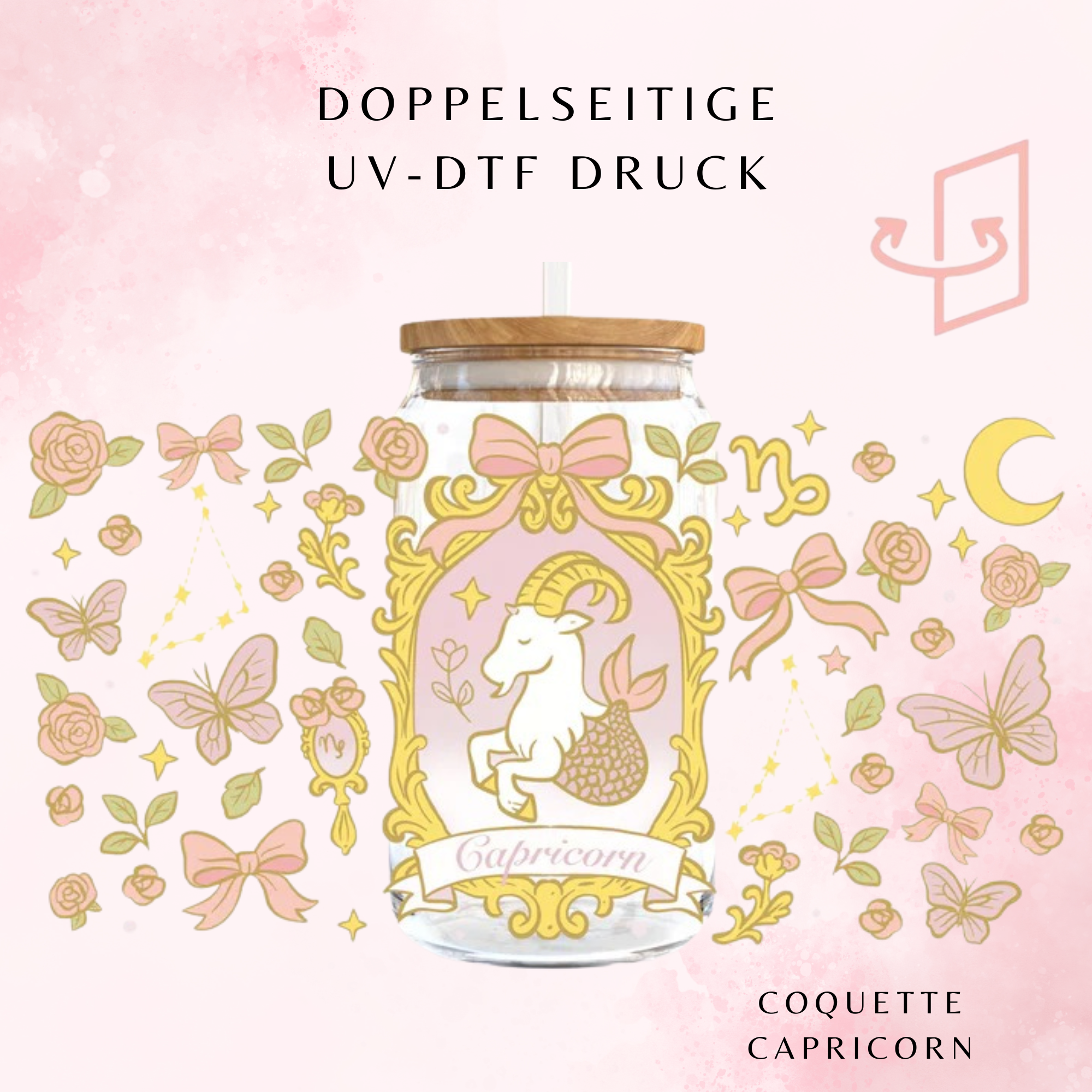 Coquette Capricorn Trinkglas – Sternzeichen Steinbock | 16 oz