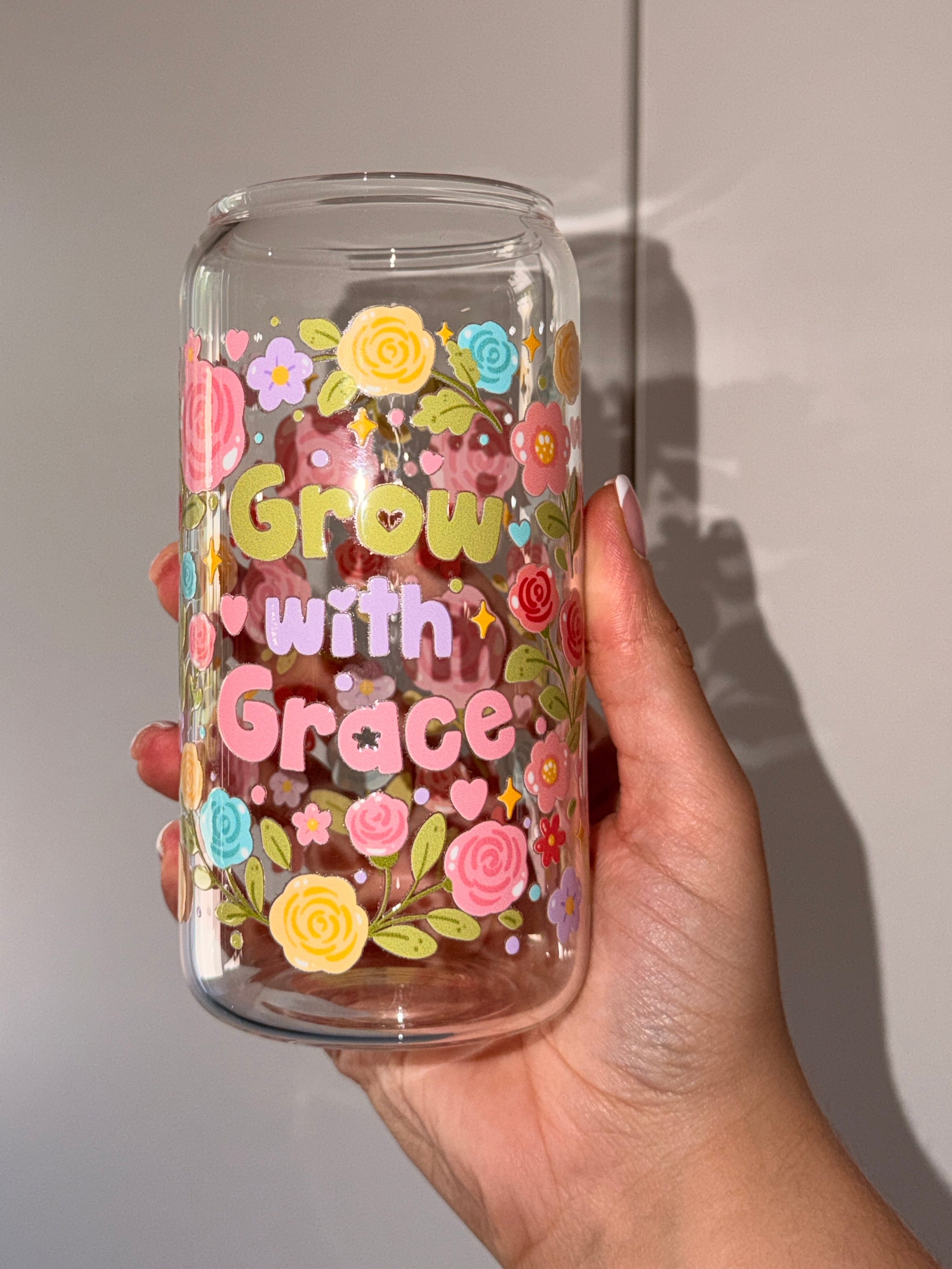 Grow with Grace Trinkglas 🌸✨ | 16 oz