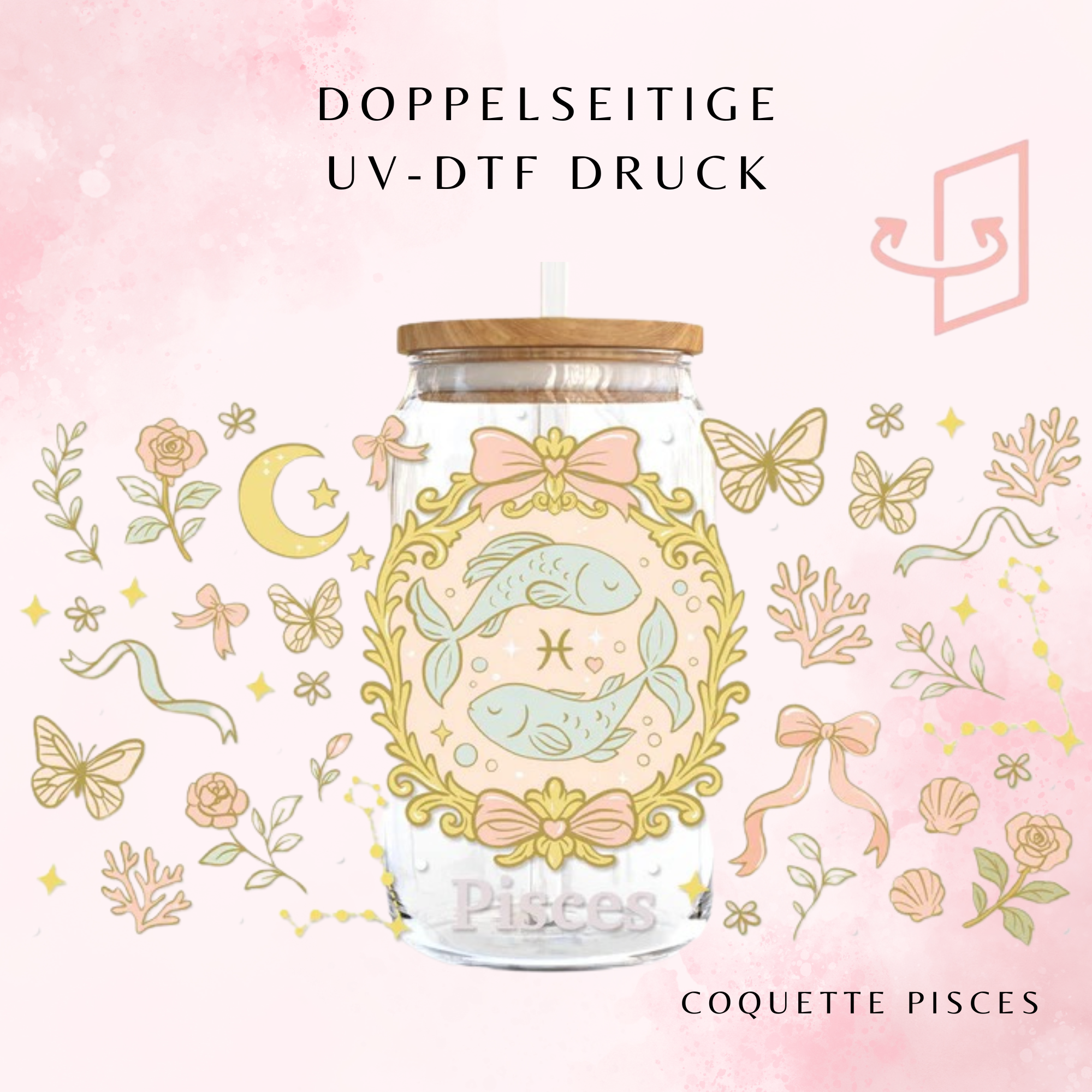 Coquette Pisces Trinkglas – Sternzeichen Fische | 16 oz