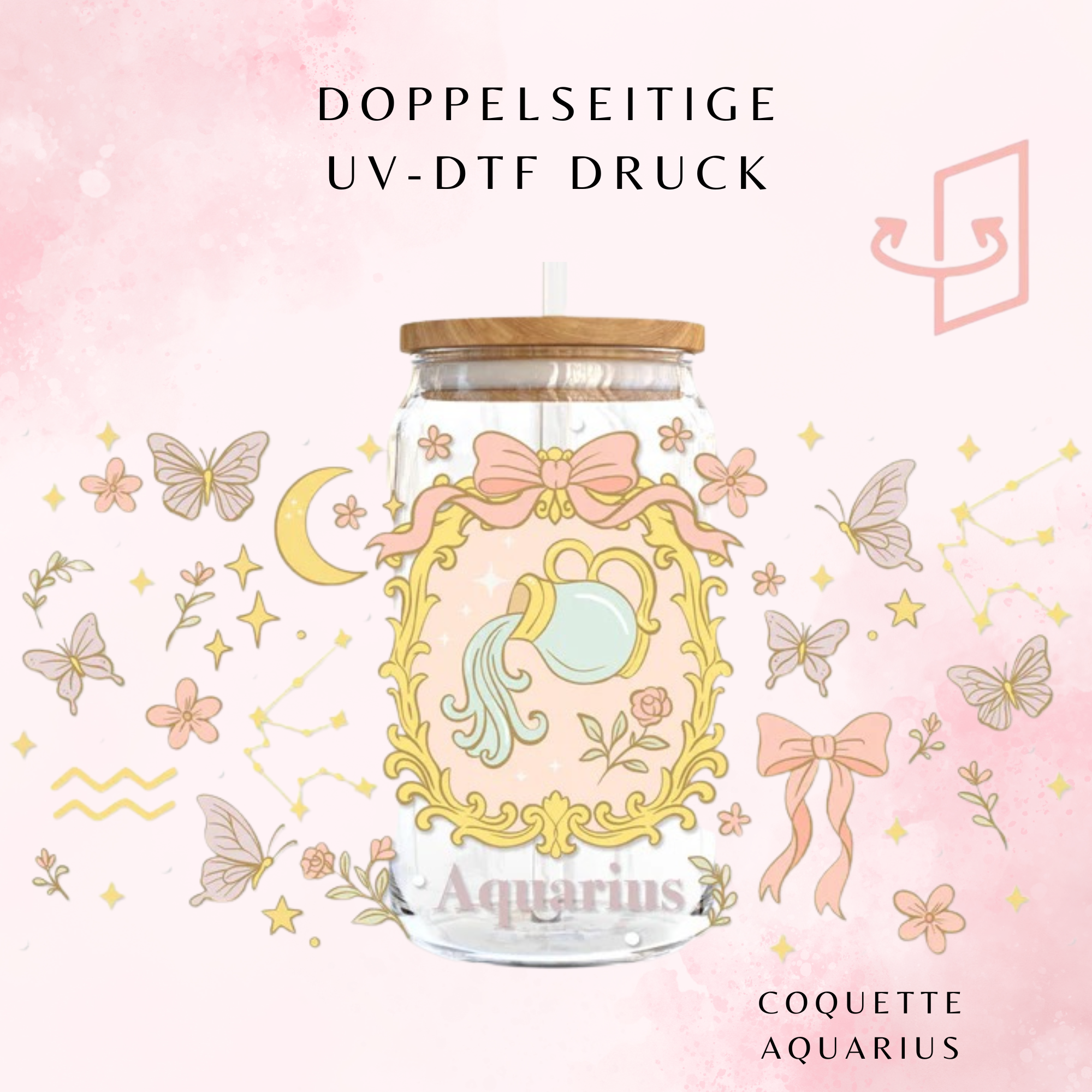 Coquette Aquarius Trinkglas – Sternzeichen Wassermann | 16 oz