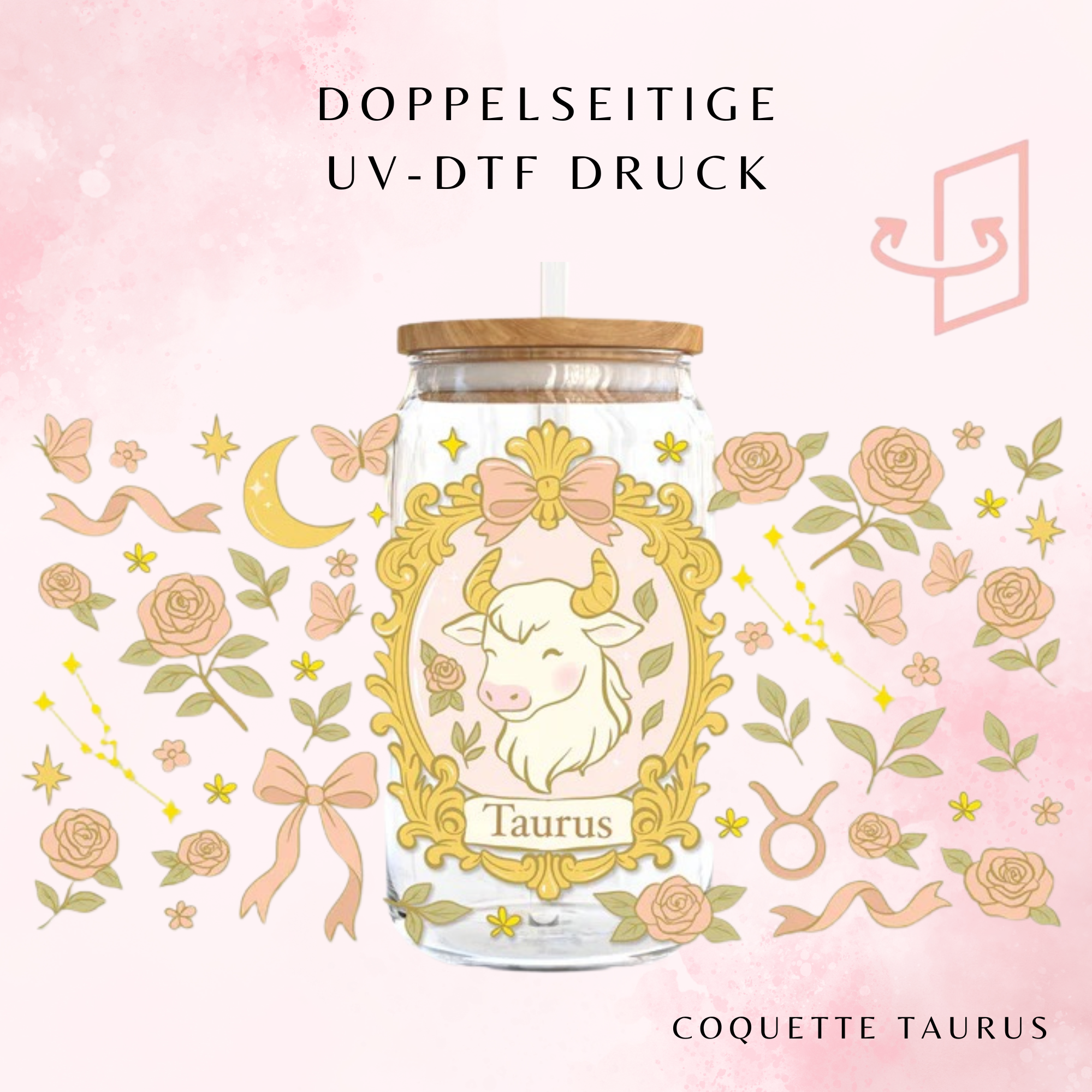 Coquette Taurus Trinkglas – Sternzeichen Stier| 16 oz