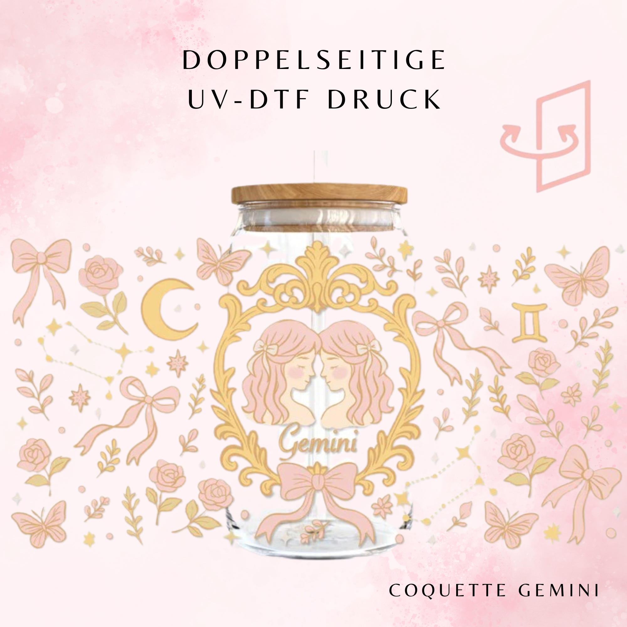 Coquette Gemini Trinkglas – Sternzeichen Zwillinge | 16 oz