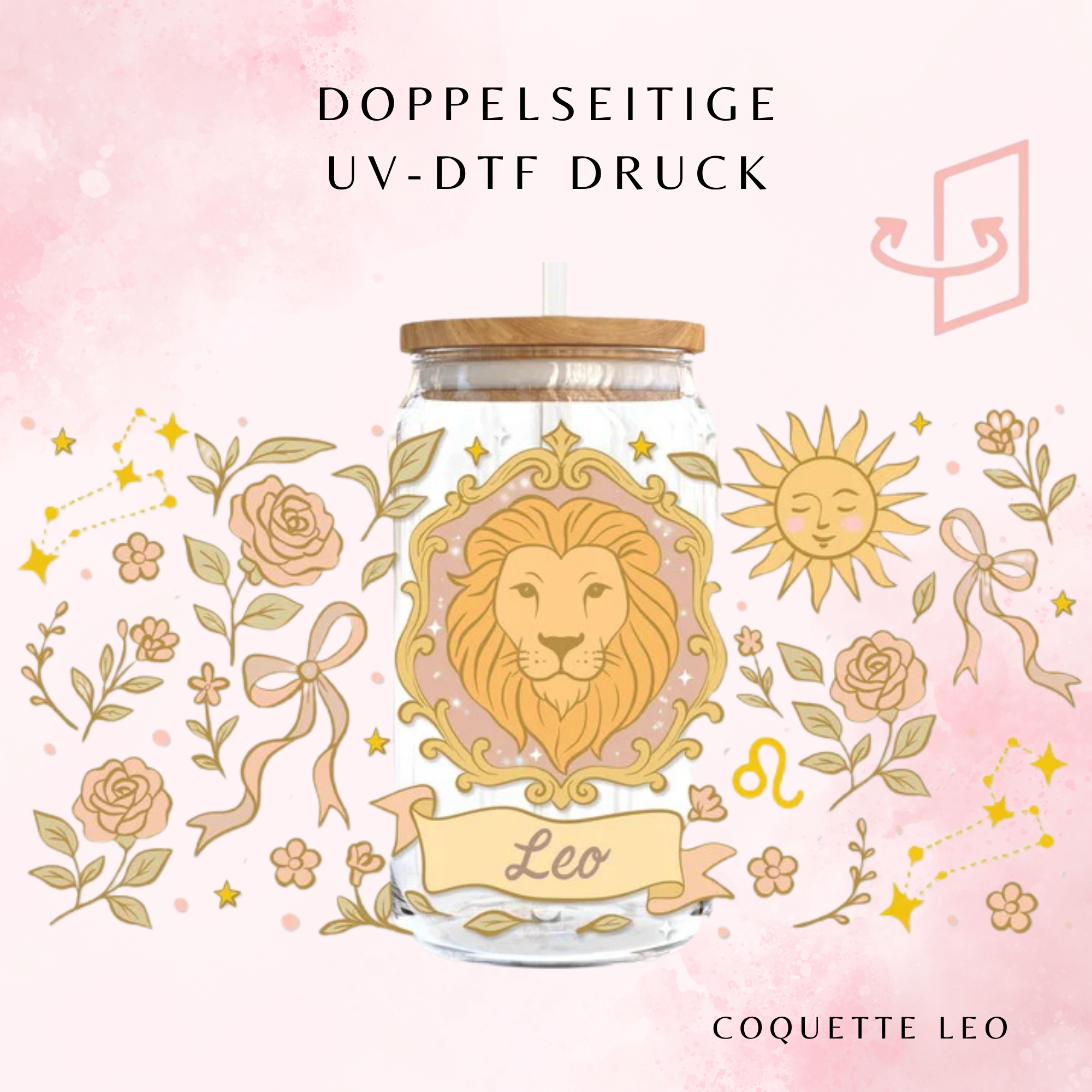 Coquette Leo Trinkglas – Sternzeichen Löwe | 16 oz