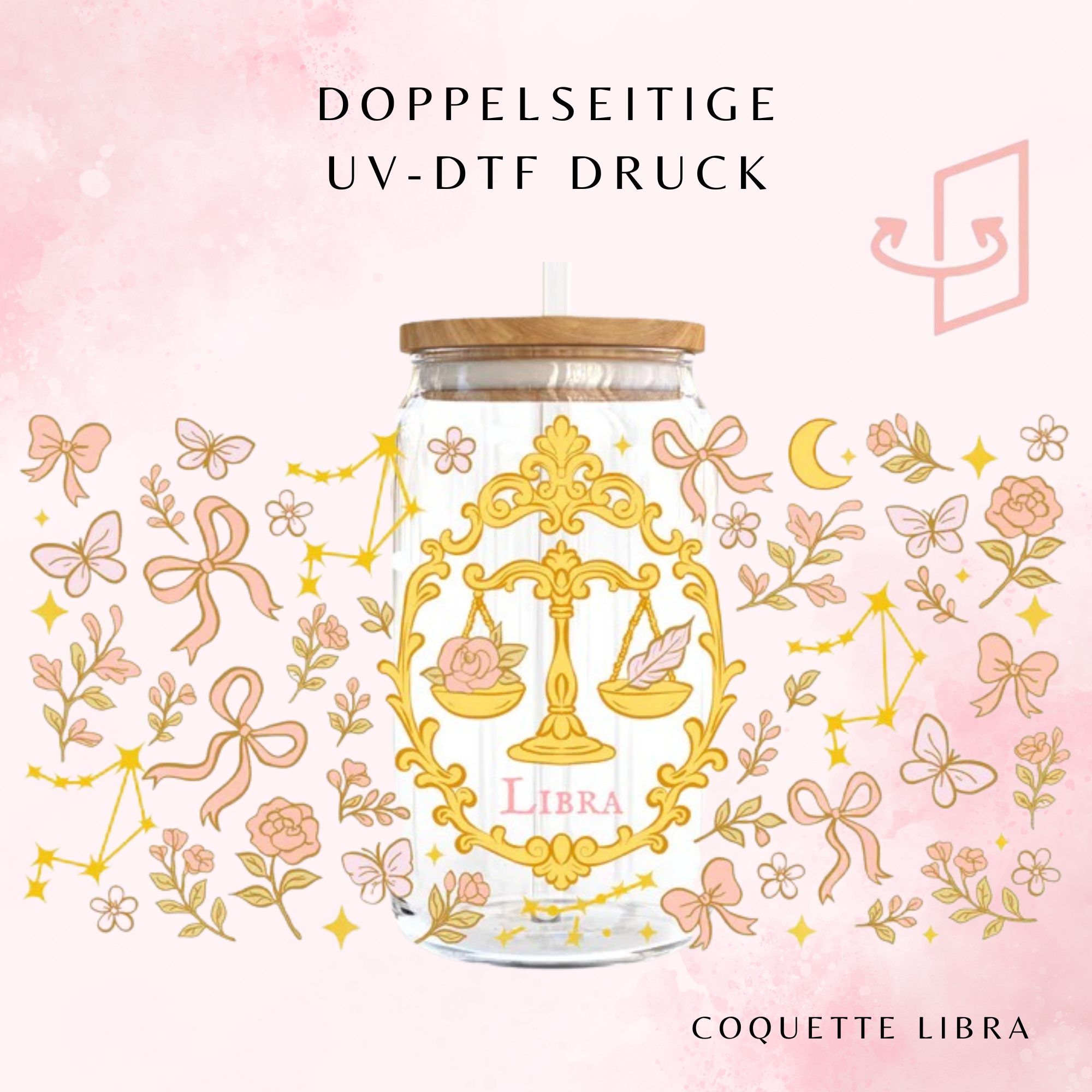 Coquette Libra Trinkglas – Sternzeichen Waage | 16 oz
