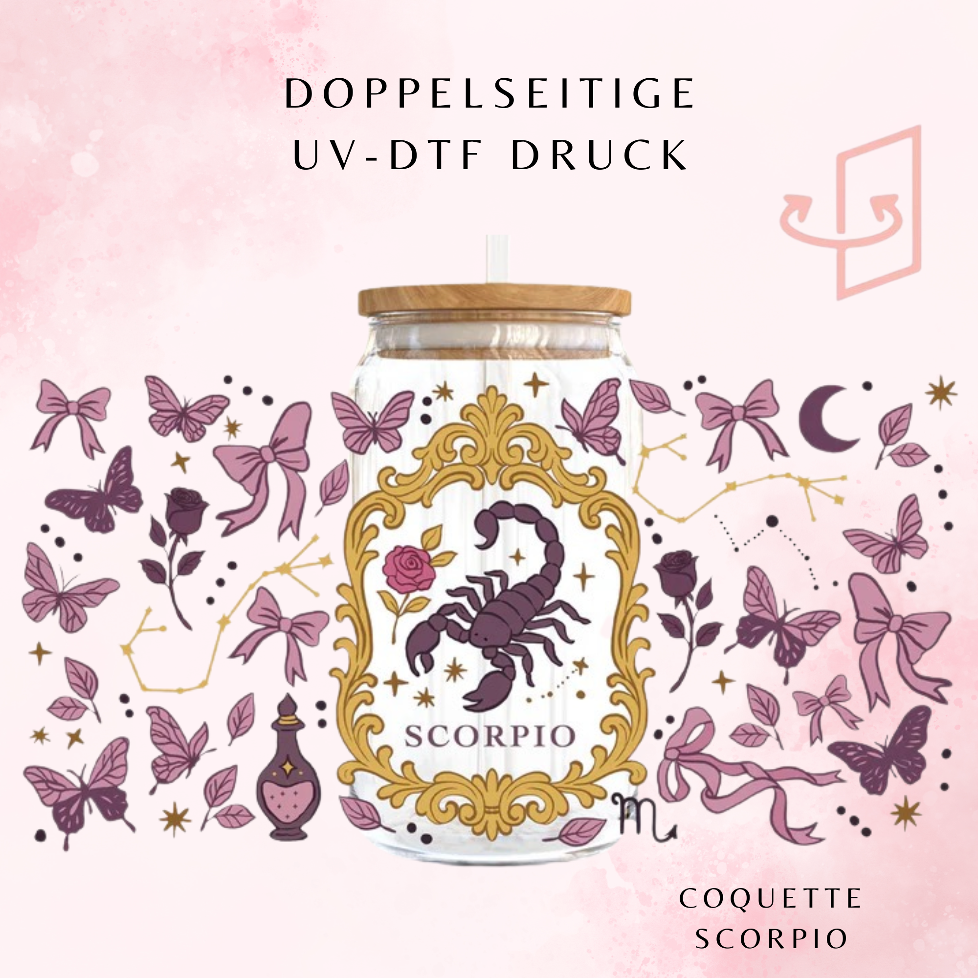 Coquette Scorpio Trinkglas – Sternzeichen Skorpion | 16 oz