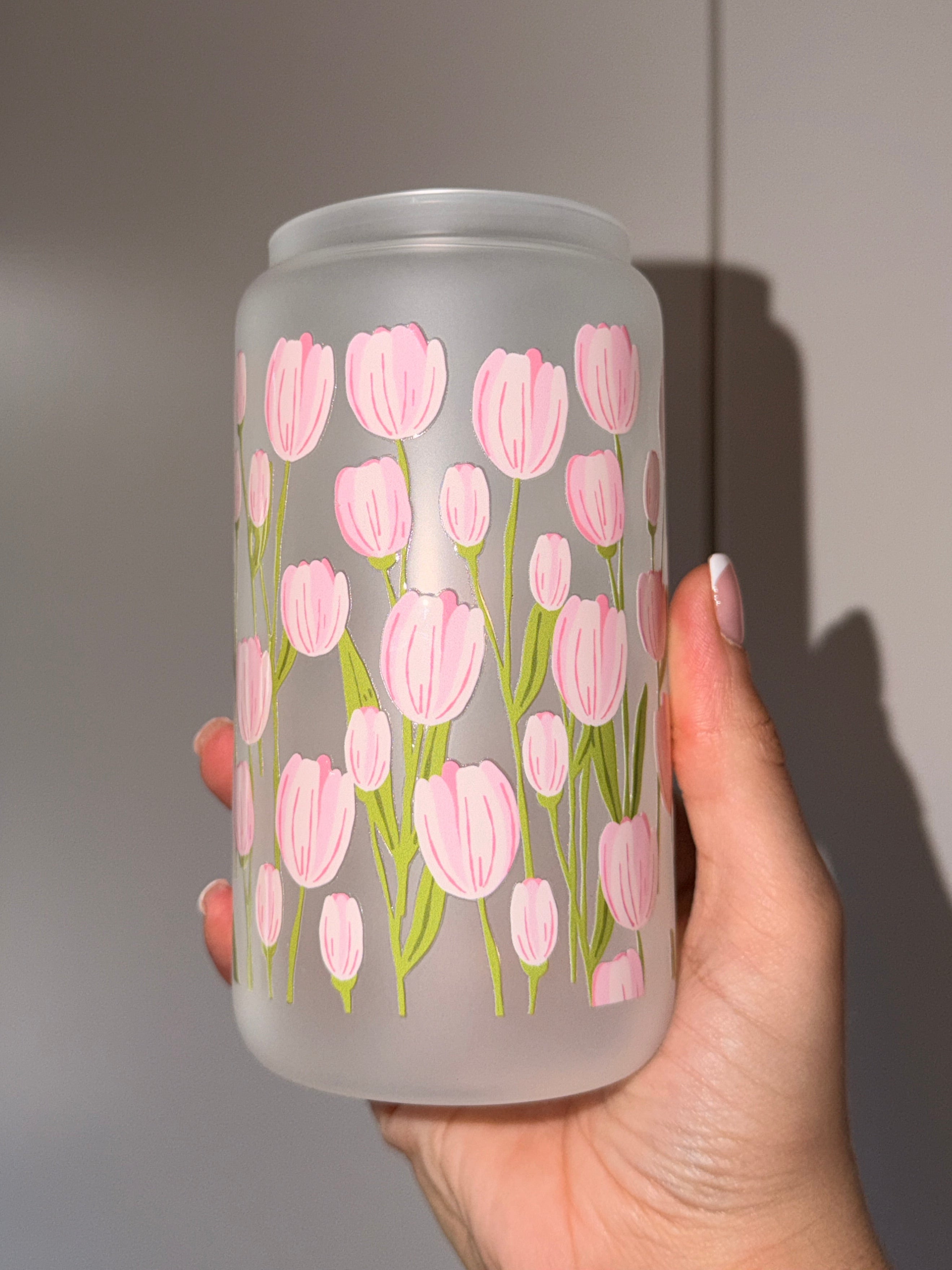Pastell Tulip Trinkglas 🌷🌸 | 16 oz