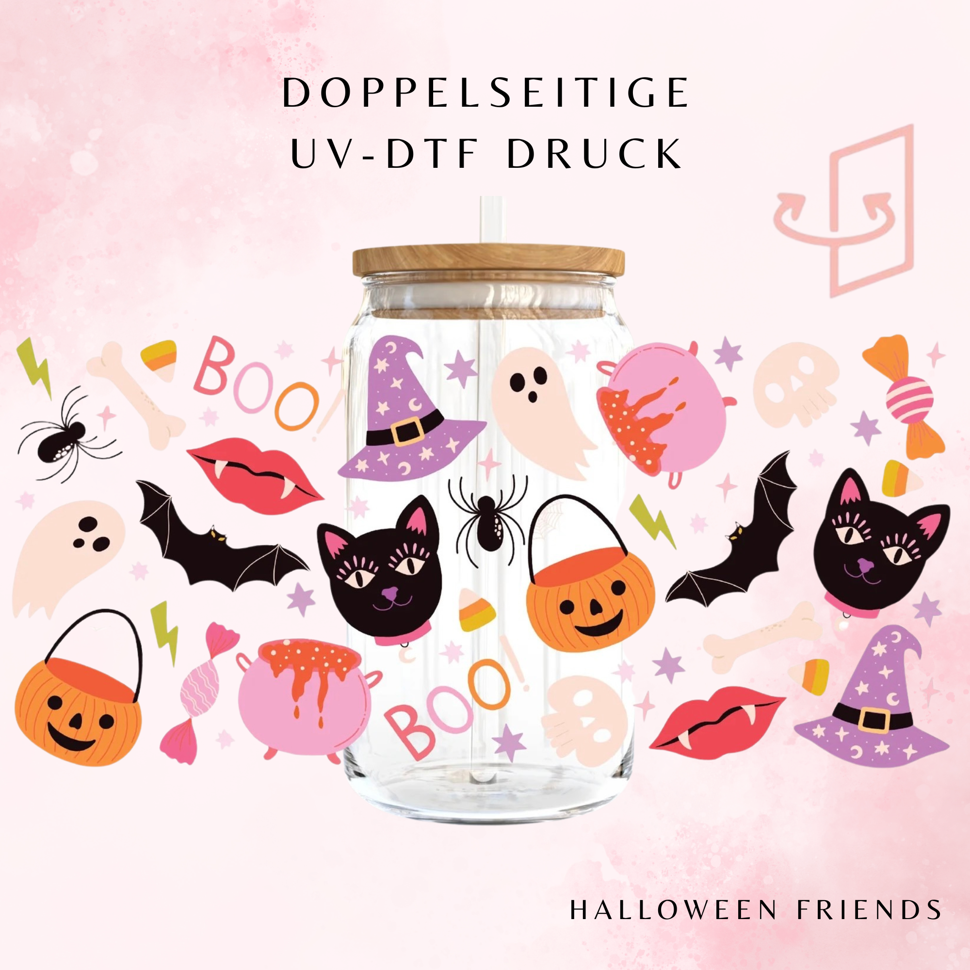 Halloween Friends Trinkglas | 16 oz