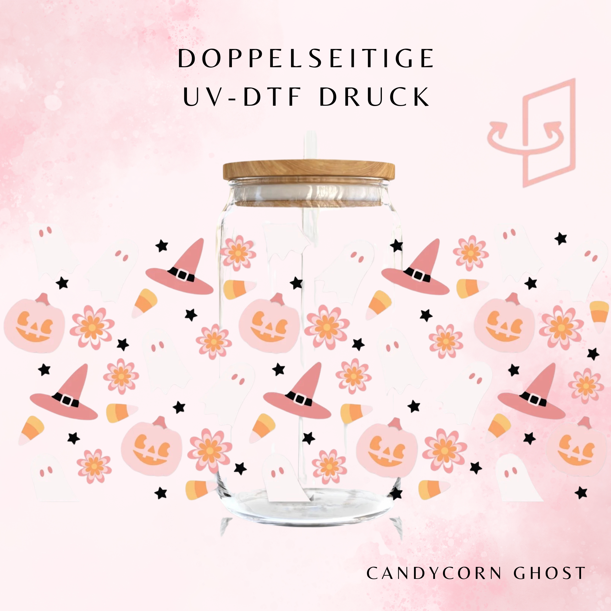 Candycorn Ghost Trinkglas | 16 oz