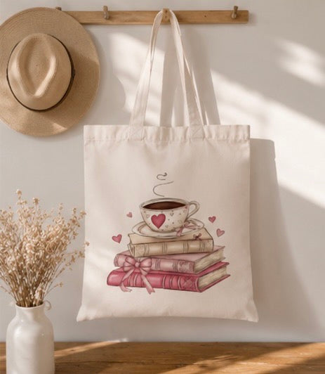 Bücherliebe Tote Bag – Cozy & Stilvoll 📚☕💗