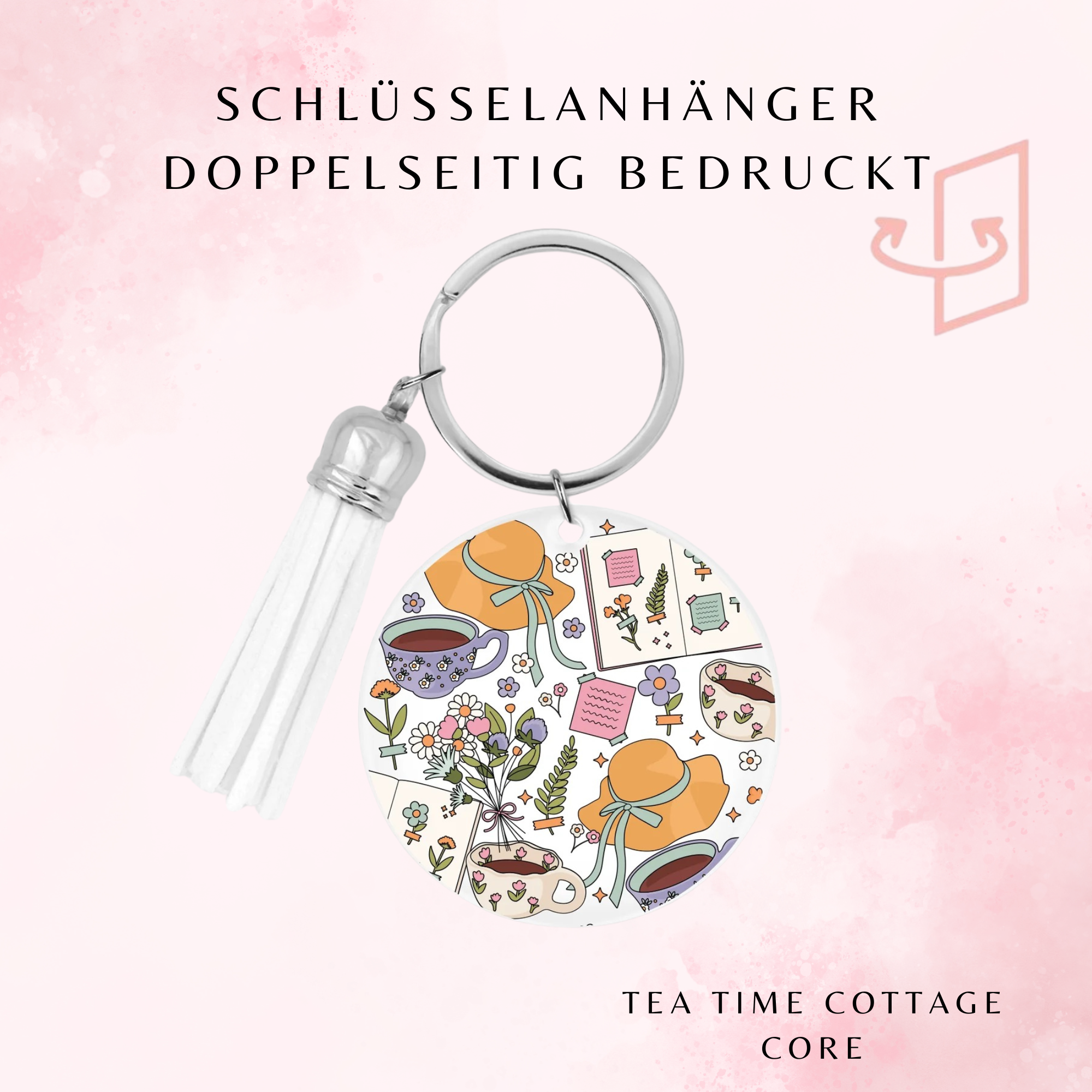 Tea Time Cottage Core Schlüsselanhänger