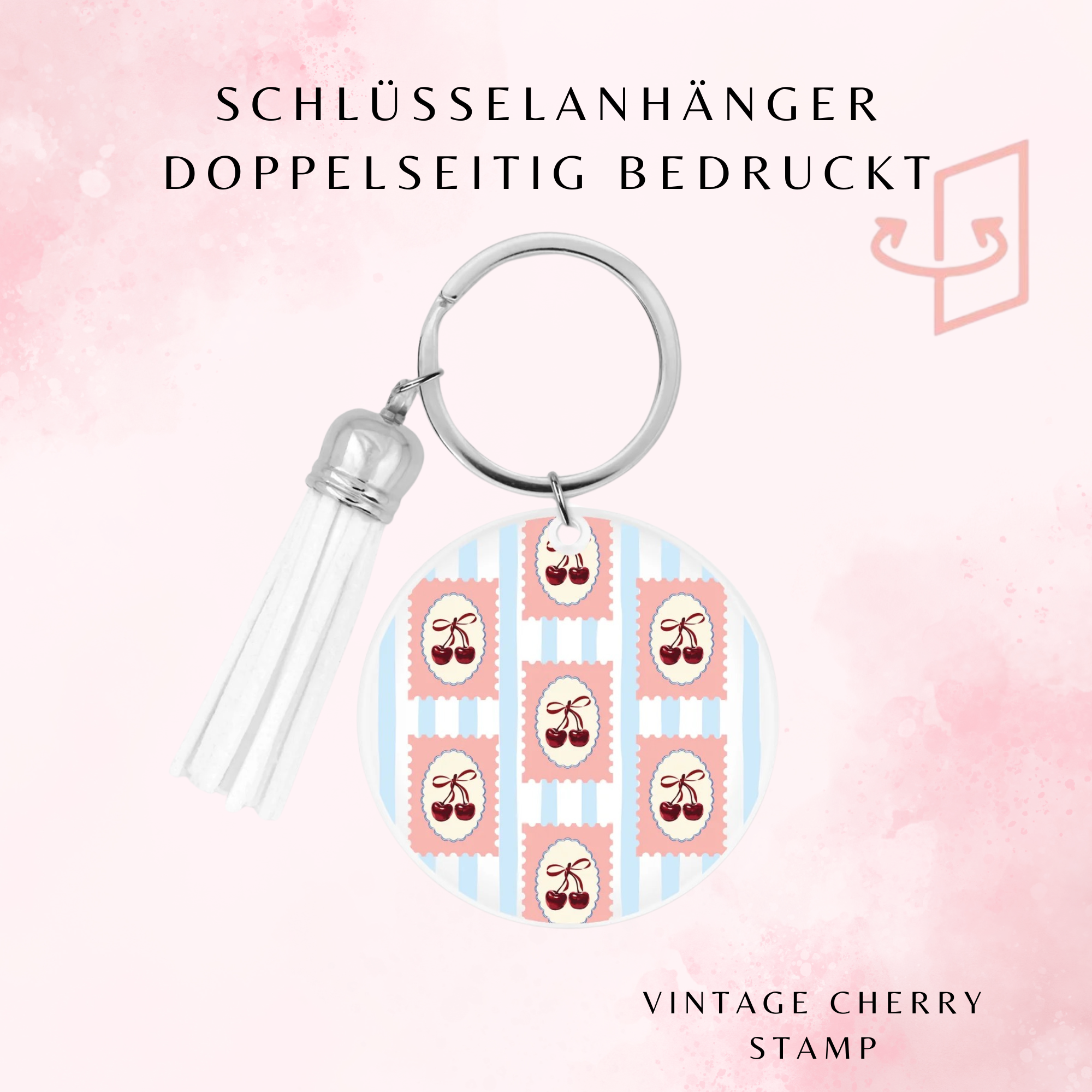 Vintage Cherry Stamp Schlüsselanhänger 🍒