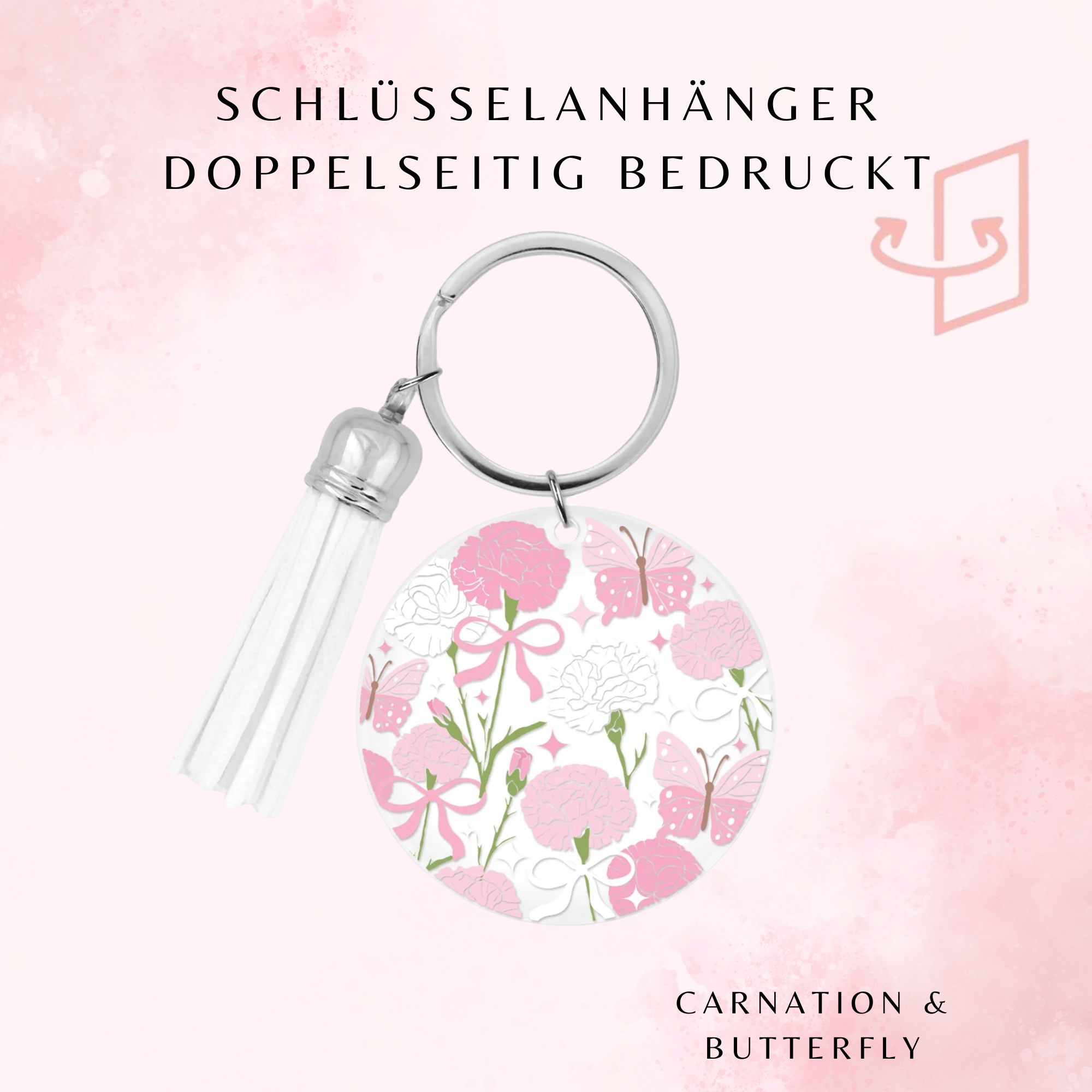 Carnation & Butterfly Schlüsselanhänger 🌸🦋