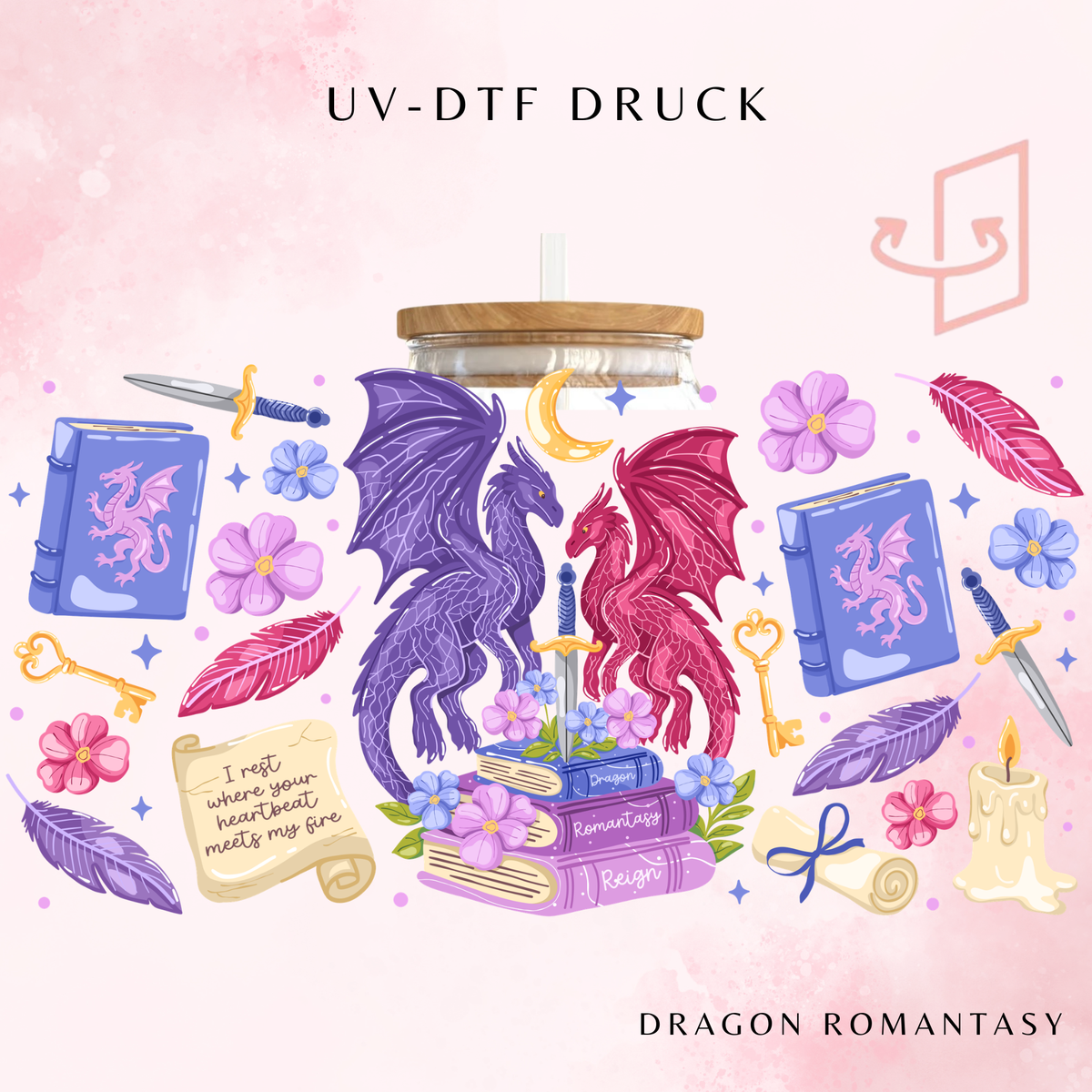 Dragon Romantasy Trinkglas | 16 oz
