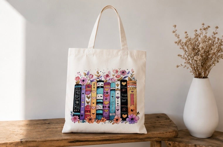 Floral Book Lover Tote Bag 📚🌸