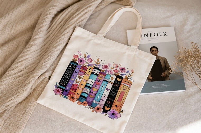 Floral Book Lover Tote Bag 📚🌸