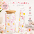 Cozy Reading Set – Trinkglas & Lesezeichen 🐻🌸