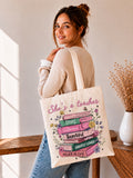 🍎📚 She's a Teacher – Inspirierende Teacher Tote Bag