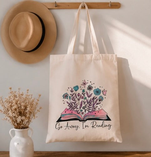 📖 Go Away, I'm Reading – Book Lover Tote Bag