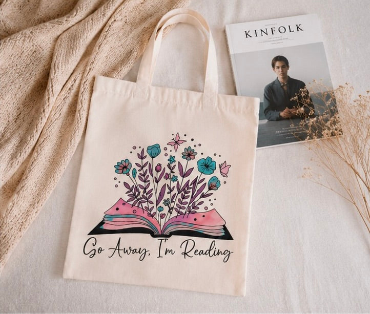 📖 Go Away, I'm Reading – Book Lover Tote Bag
