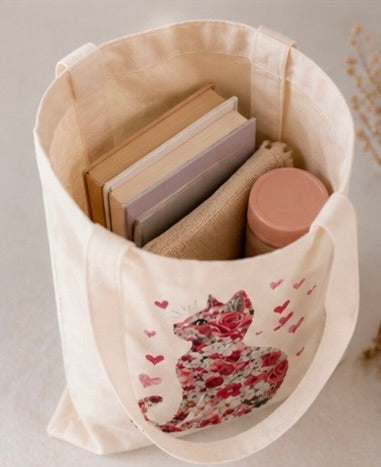 🌹🐱 Romantische Katzen Tote Bag – Für Katzenliebhaber mit Herz