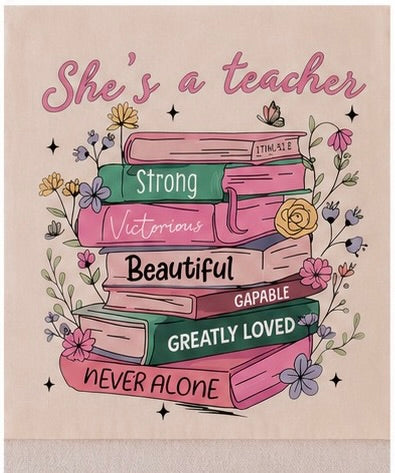 🍎📚 She's a Teacher – Inspirierende Teacher Tote Bag