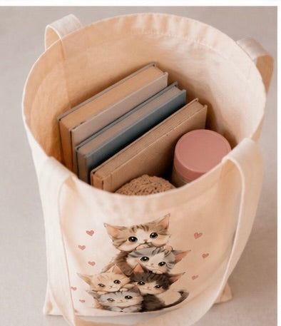 🐱💕 Süße Katzen Tote Bag – Das perfekte Accessoire für Katzenliebhaber