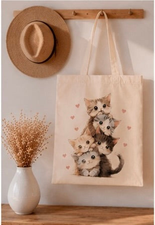 🐱💕 Süße Katzen Tote Bag – Das perfekte Accessoire für Katzenliebhaber
