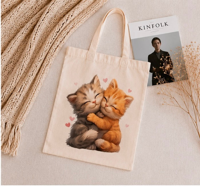 🐱💕 Kuschelnde Katzen Tote Bag – Für alle, die Katzen lieben