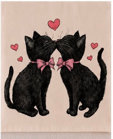 🖤🐱 Love Cats Tote Bag – Romantische Stofftasche für Katzenliebhaber