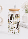 NEU Cat Dark Academia Trinkglas 🐈‍⬛📚 | 16 oz