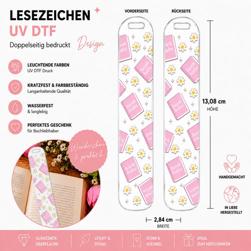 Book Babe Bookmark – UV-DTF 📚🌼💕