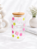 Books and Coffee Glass Cup☕📚  | 16 oz