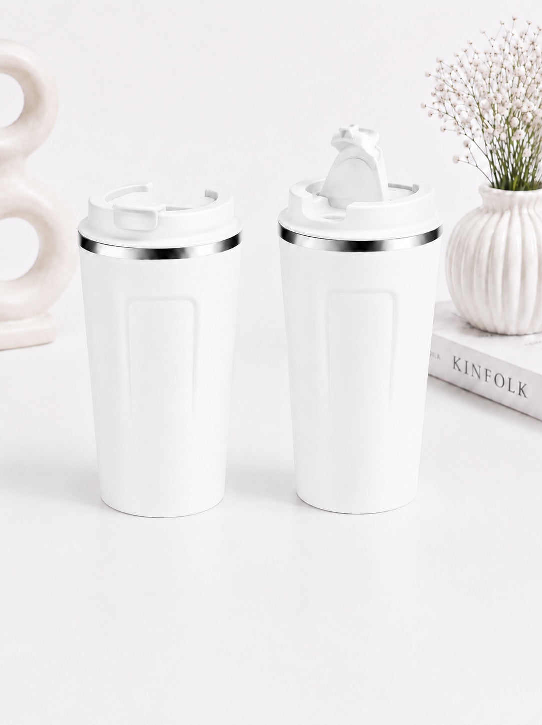 Weißer Thermobecher | 360 ml | Doppelwandig mit UV-DTF Druck