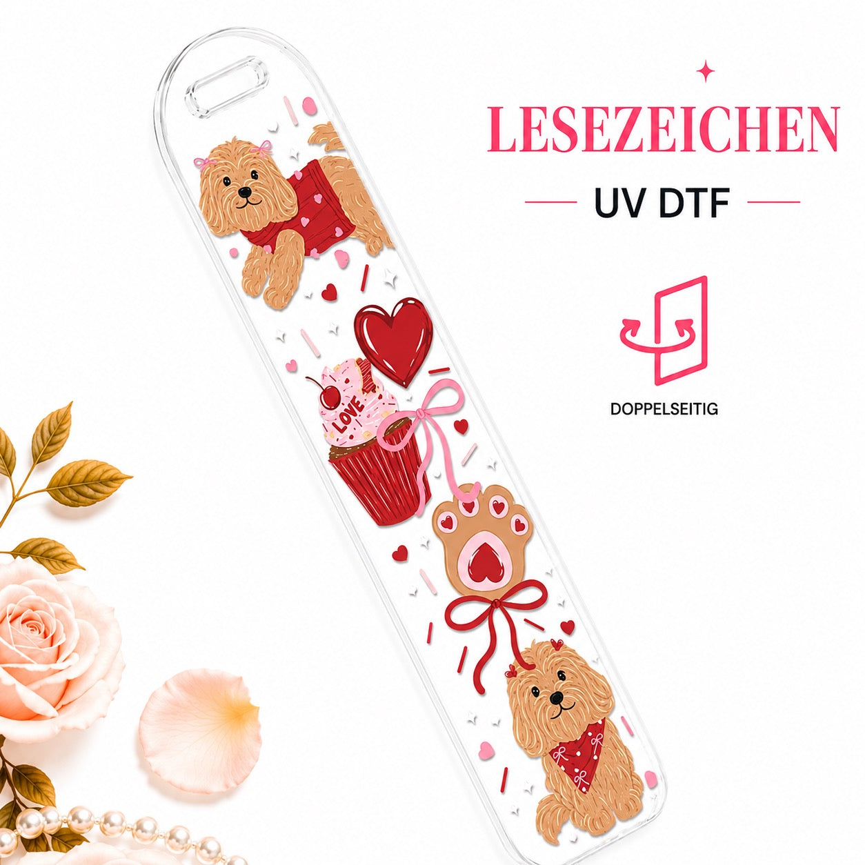 Puppy Love Bookmark - UV-DTF