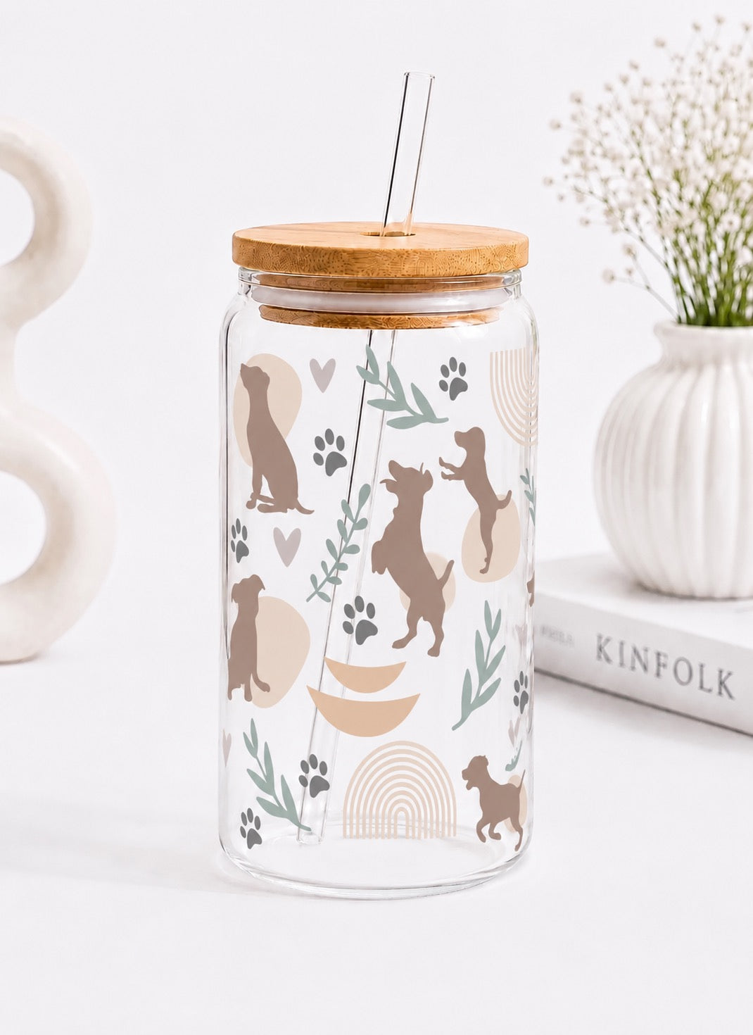 Boho Dog Trinkglas | 16 oz 🍋