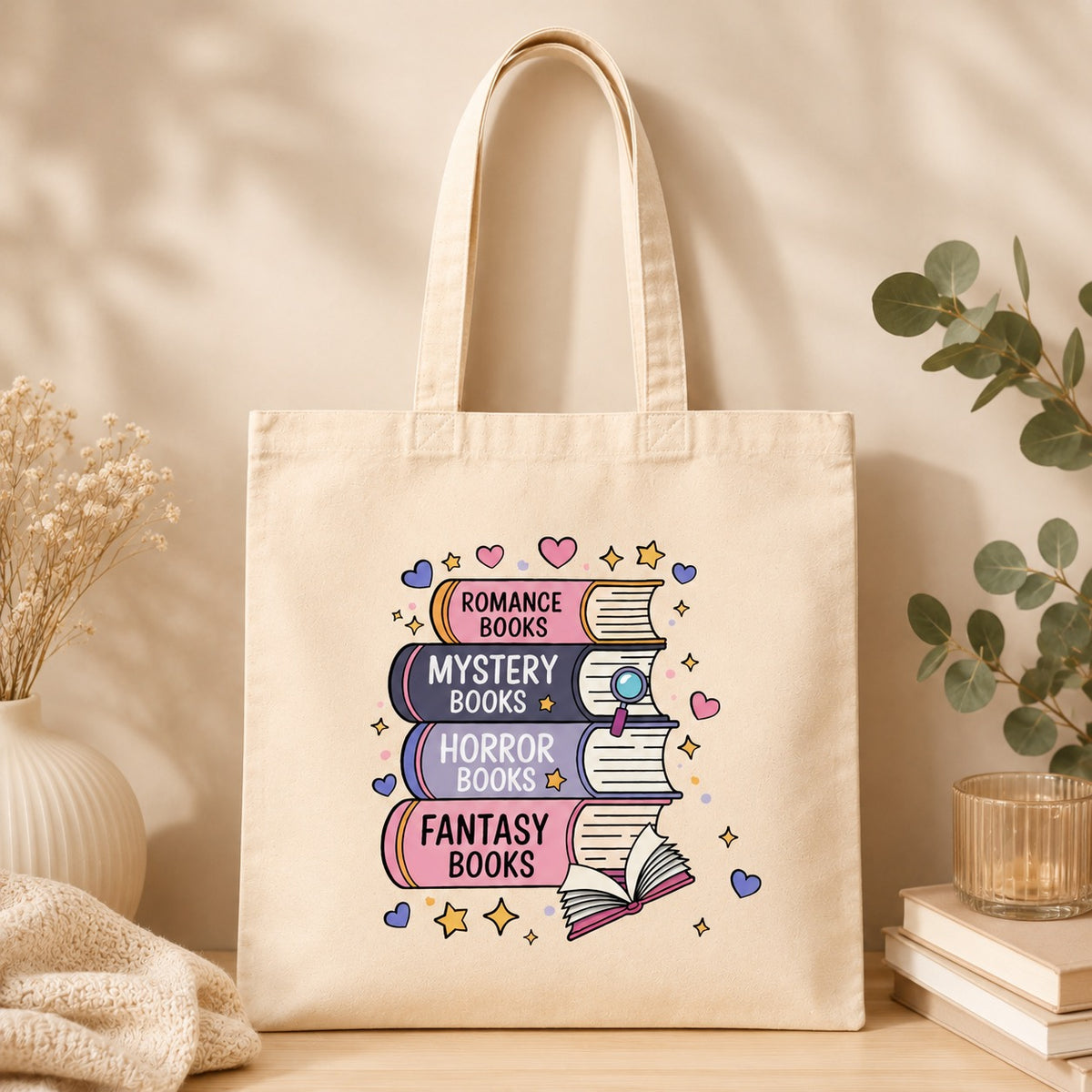Book Genres Tote Bag – Stofftasche