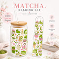 Matcha Reading Set – Trinkglas & Lesezeichen  🍵🌸